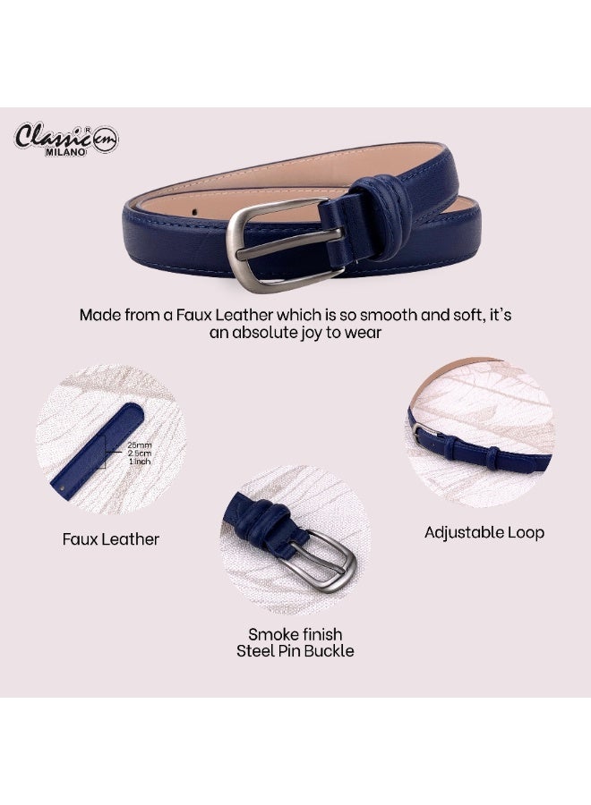 Classic Milano Women's Belt with Gift Box | Faux Leather Ladies Belt for Dresses, Jeans & Gowns | Stylish Womens Belt | Adjustable Girls Belt | Belt for Women with Elegant Buckle - Image 4